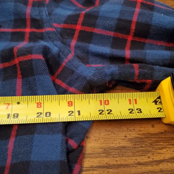 Wrangler Men's Large Pearl Snap Long Sleeve Blue/Red Plaid Flannel Shirt - Picture 5 of 6